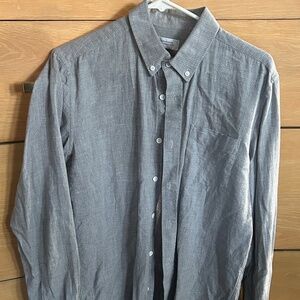 Saturdays NYC Long Sleeve Button Gray Shirt Men's Medium